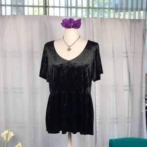 Torrid | Velvet Flutter Short Sleeve Elegant Top | Size 0 = 12/L